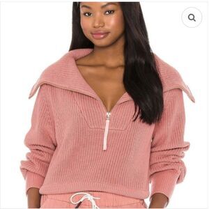Varley Pink Mentone Half Zip Pullover Sweater Size Medium